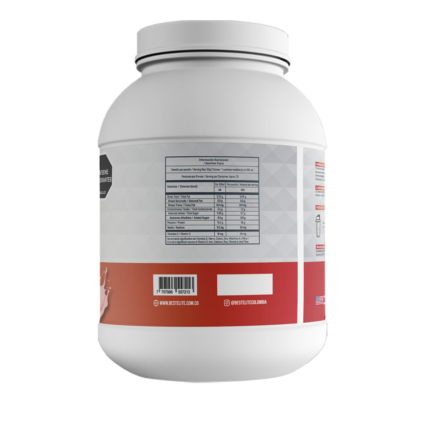 Whey Total (2.270 grs) 5 libras Strawberry - BEST ELITE