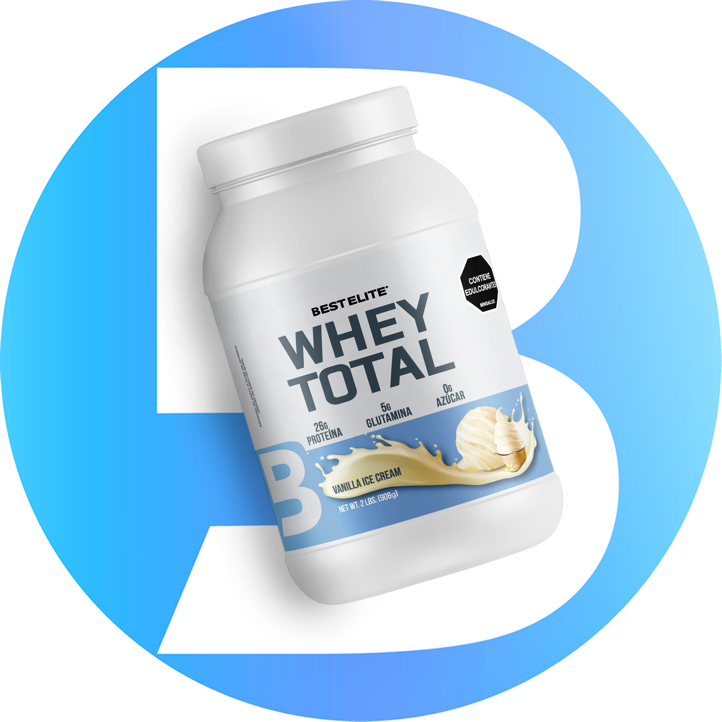 Whey Total (908 grs) 2 libras Vanilla Ice Cream - BEST ELITE