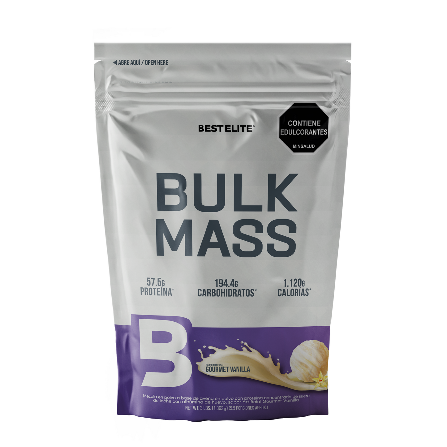Bulk Mass (1.362 grs) 3 Libras Gourmet Vanilla - Best Elite