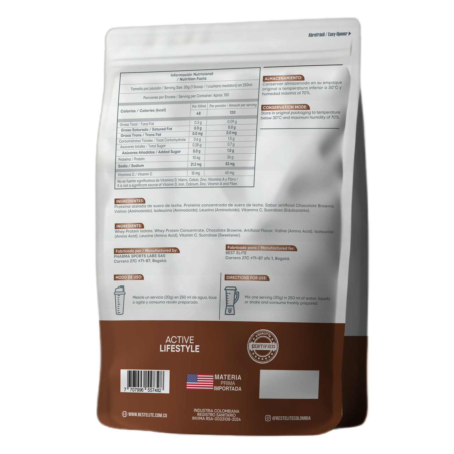 Whey Total (4.540 grs) 10 libras Chocolate Brownie - BEST ELITE