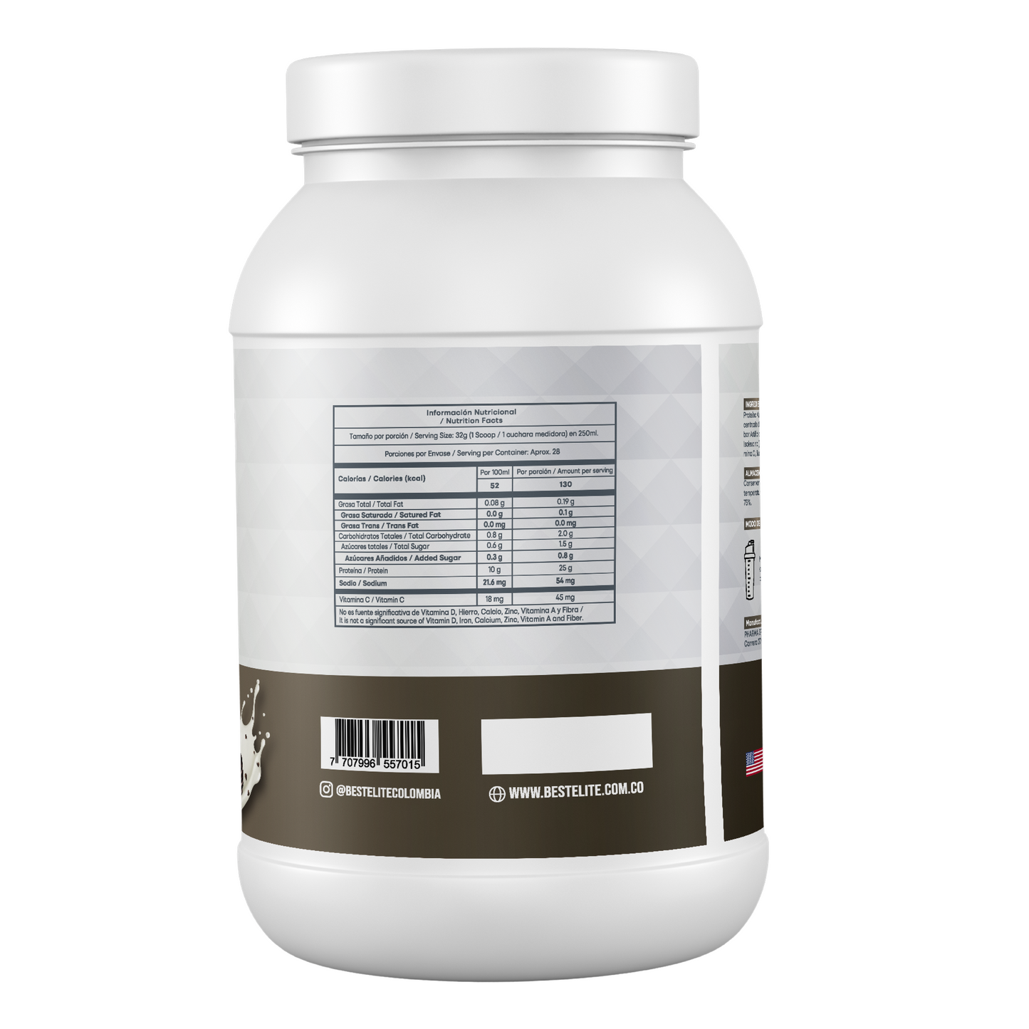 Whey Total (908 grs) 2 libras Cookies & Cream - BEST ELITE