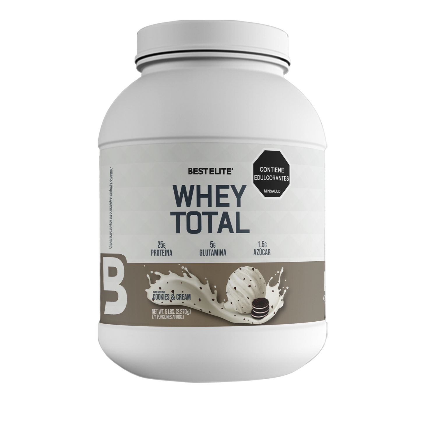 Whey Total (2.270 grs) 5 libras Cookies & Cream - BEST ELITE