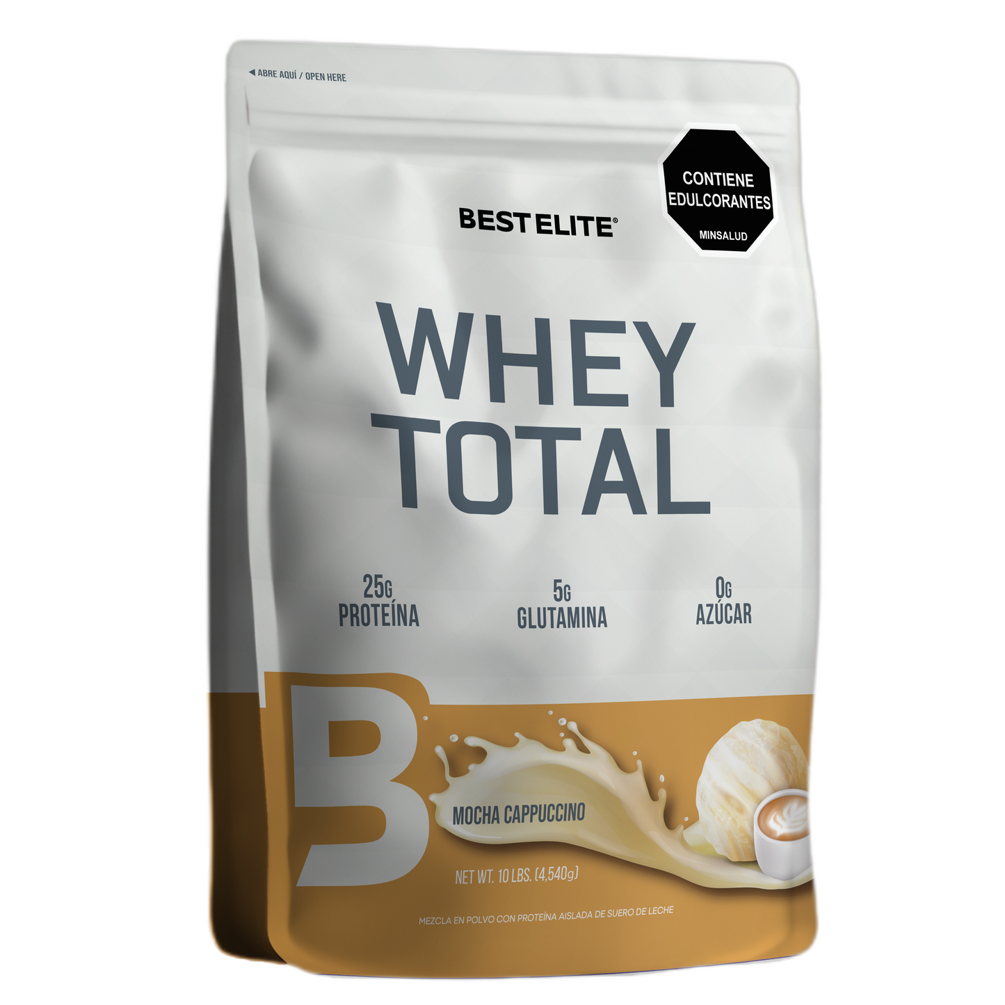 Whey Total (4.540 grs) 10 libras Mocha Cappuccino - BEST ELITE