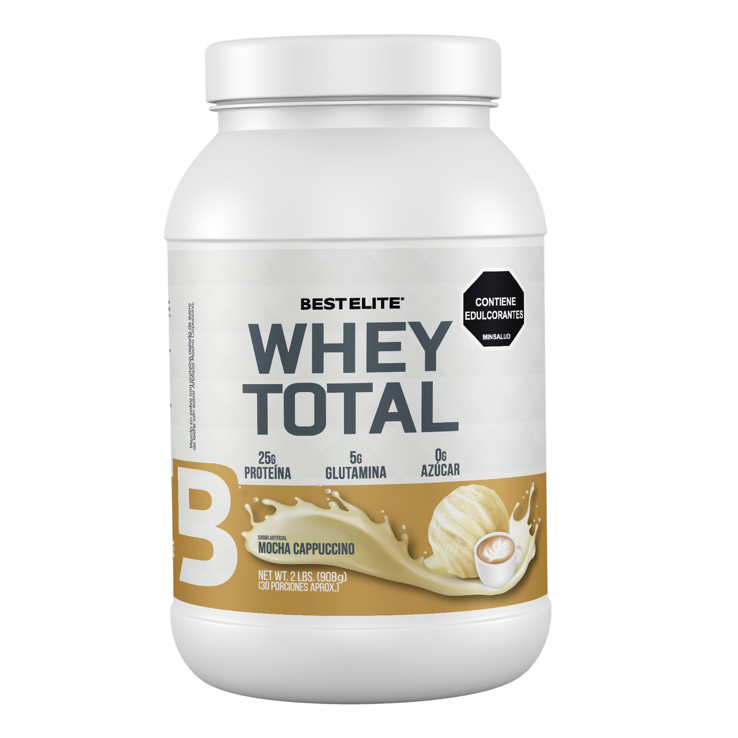 Whey Total (908 grs) 2 libras Mocha Cappuccino - BEST ELITE