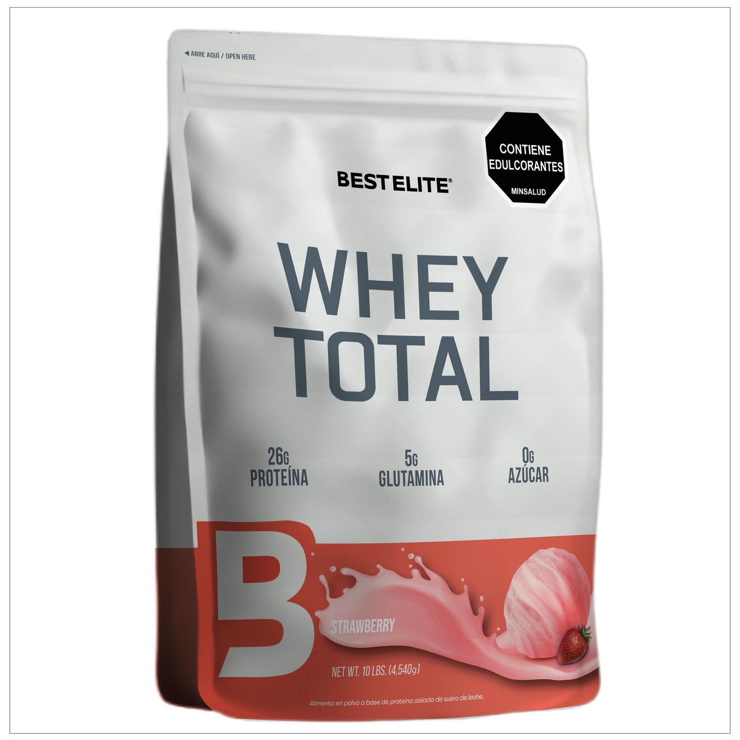 Whey Total (4.540 grs) 10 libras Strawbwerry - BEST ELITE