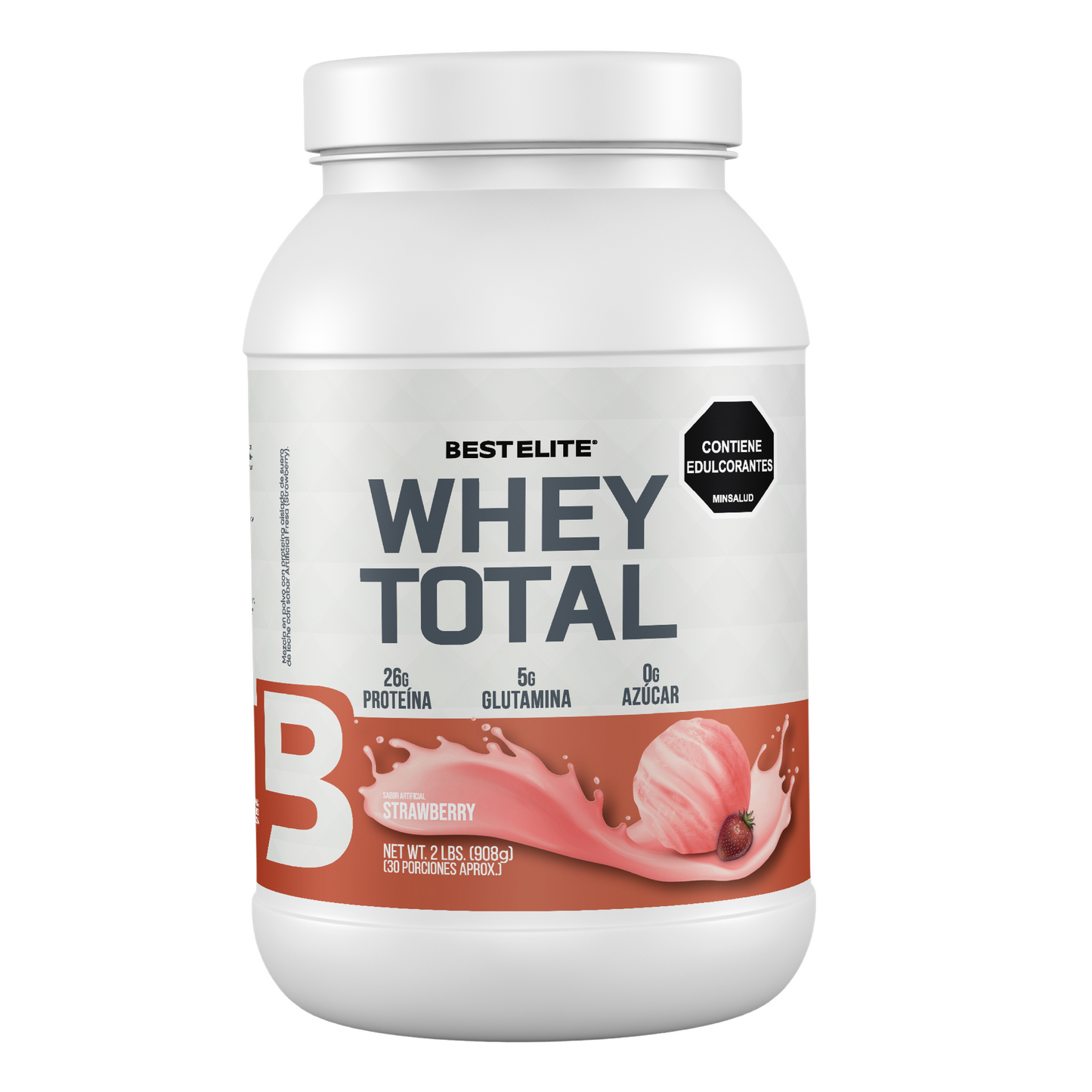Whey Total (908 grs) 2 libras Strawberry - BEST ELITE